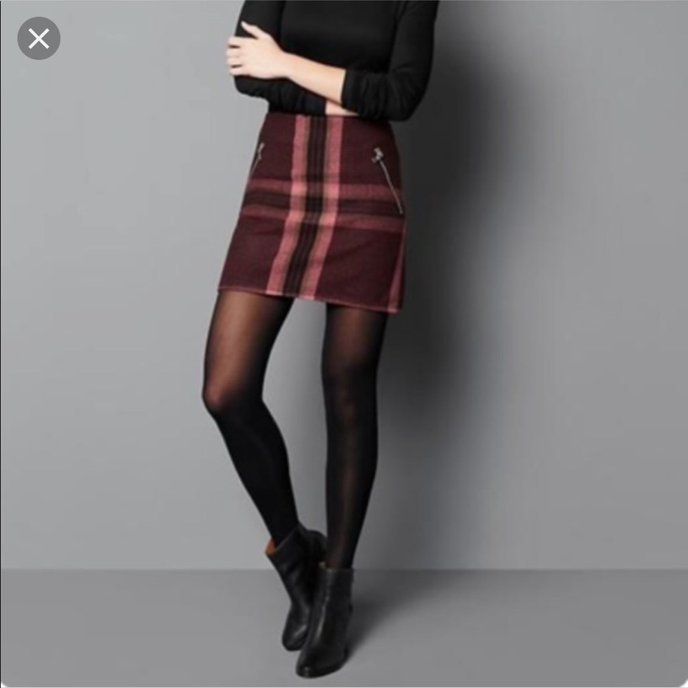 GAP wool plaid mini skirt with zippered pockets